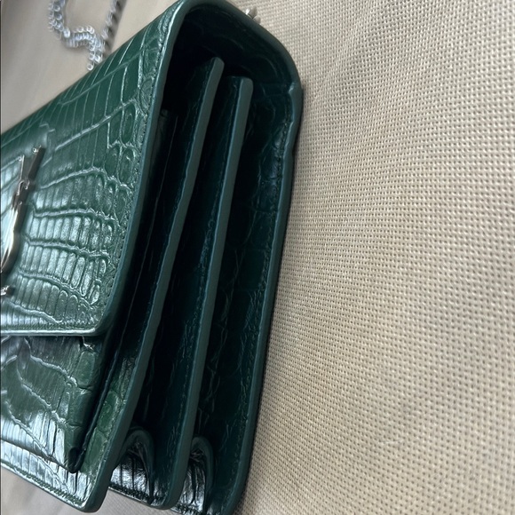Yves Saint Laurent Dark Green Croc-Embossed Crossbody Bag - Picture 4 of 13